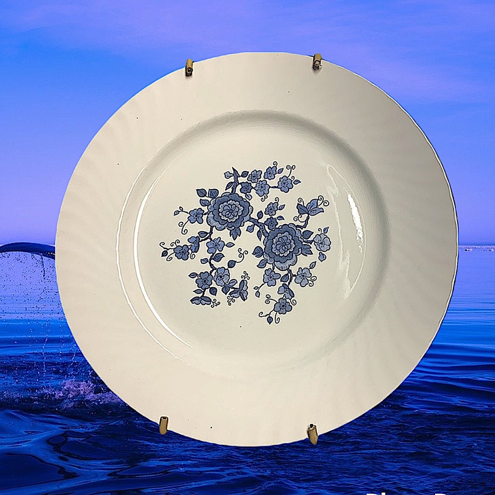 Vintage royal blue ironstone plate